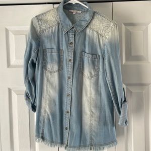 Miss Me Denim Button Up